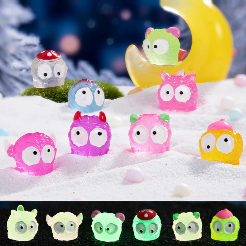 HOMICO 40 PCS Luminous Tiny Things for Crafts Dollhouse Fairy Garden Decor Miniature Figurines Resin Animal for Car Mini Resin Animals for Micro Landscape Plant Pots - Image 4